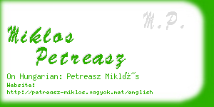 miklos petreasz business card